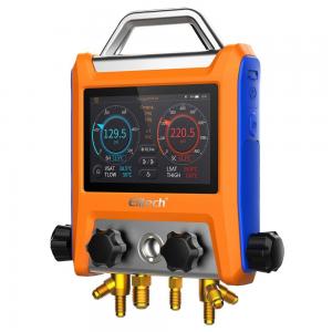 Elitech EMG-40V Intelligent HVAC Digital Manifold Gauge 4-Way Valve with Micron Gauge Transmitter